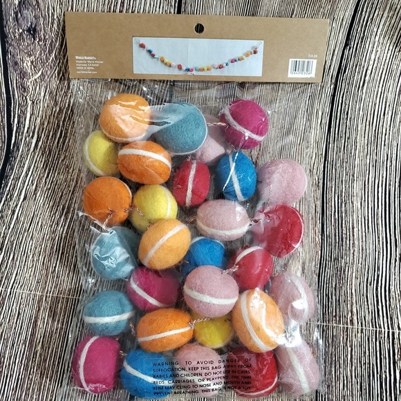 NEW Felt Macarons Multicolor Garland 55" inches Length, World Market Exclusive - Picture 2 of 8